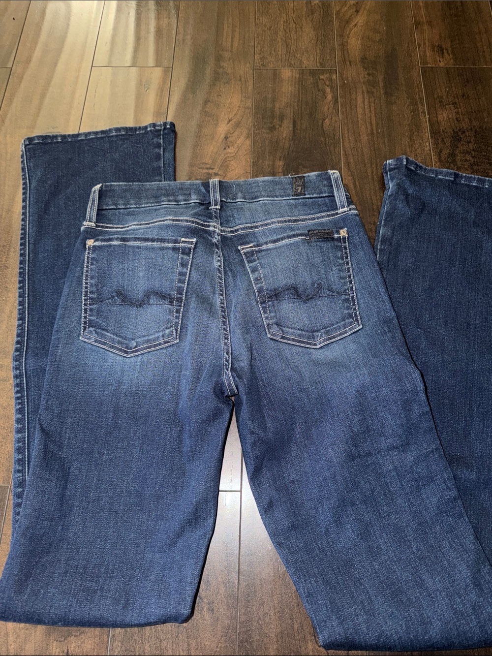 7 For All Mankind Women's Dark Blue Boot-Cut Jeans